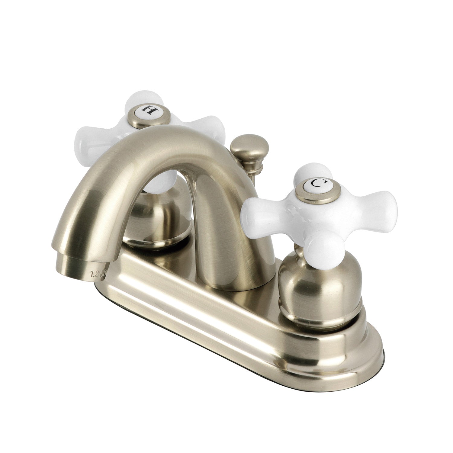 Kingston Heirloom KB5618PX - Restoration Double-Handle 3-Hole Deck Mount 4-Inch Centerset Bathroom Faucet with Pop-Up Drain, Brushed Nickel — image 1